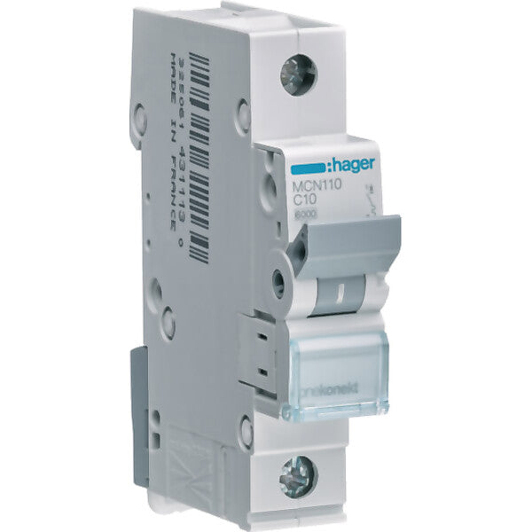 Hager Leitungsschutzschalter 1pol. C-10A, 6kA MCN110